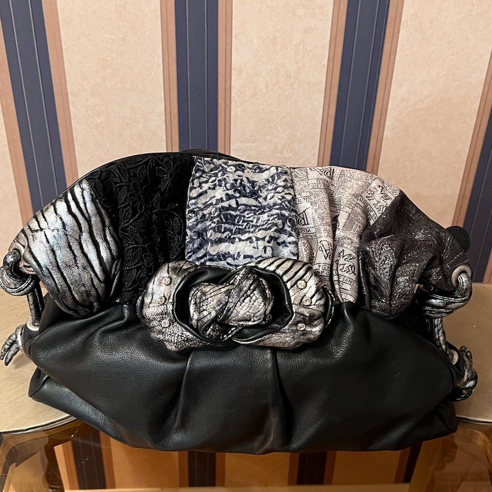 Renato Angi Black Classy Leather Shoulder Bag